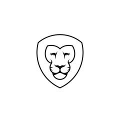 Lion head. Logo. Outline style