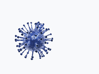 blue virus covid-19 on white background