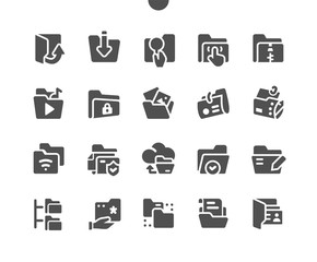 Folders Well-crafted Pixel Perfect Vector Solid Icons 30 2x Grid for Web Graphics and Apps. Simple Minimal Pictogram