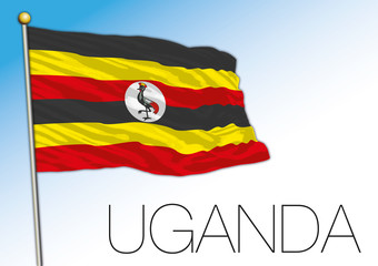 Uganda official national flag, african country, vector illustration