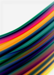 Obraz premium Wave lines abstract background, smooth silk design with rainbow style colors. Liquid fluid color waves. Vector Illustration