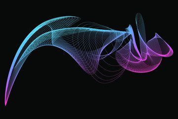 Fototapeta premium EPS 10 vector. Futuristic colorful background. Backdrop with lines and waves. 