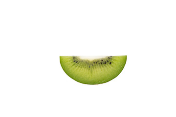 juicy slice of kiwi fruits isolated on white background.