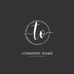 Handwritten initial letter T O TO for identity and logo. Vector logo template with handwriting and signature style.