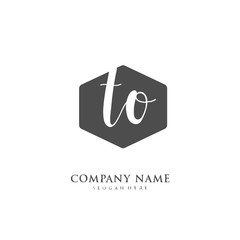 Handwritten initial letter T O TO for identity and logo. Vector logo template with handwriting and signature style.