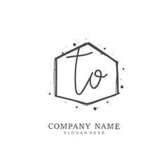 Handwritten initial letter T O TO for identity and logo. Vector logo template with handwriting and signature style.