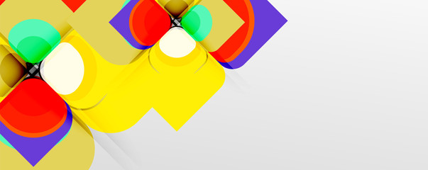 Abstract background - geometric cut paper design flower or square shape composition. Vector Illustration For Wallpaper, Banner, Background, Card, Book Illustration, landing page