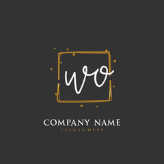 Handwritten initial letter W O WO for identity and logo. Vector logo template with handwriting and signature style.