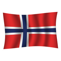 Fototapeta premium Norway flag background with cloth texture. Norway Flag vector illustration eps10. - Vector