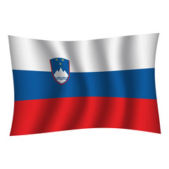 Slovenia flag background with cloth texture. Slovenia Flag vector illustration eps10. - Vector