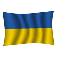Ukraine flag background with cloth texture. Ukraine Flag vector illustration eps10. - Vector