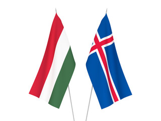 Iceland and Hungary flags