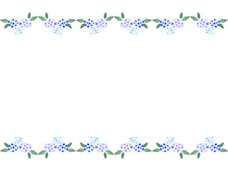 アジサイ　水彩　フレーム