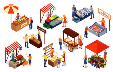 Farm Market Isometric Set