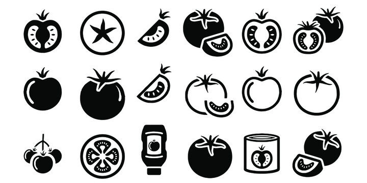 tomato icon set Style stock vector