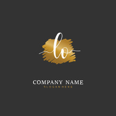 Handwritten initial letter L O LO for identity and logo. Vector logo template with handwriting and signature style.