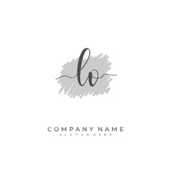 Handwritten initial letter L O LO for identity and logo. Vector logo template with handwriting and signature style.