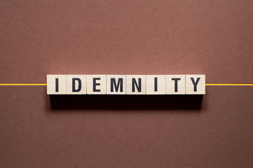 Idemnity word concept on cubes