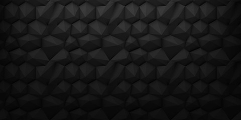 Black Low Poly Triangular 3d Diamond Background