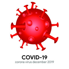 Coronavirus banner with bacteria - global pandemic concept. Novel coronavirus 2019-nCoV background. Virus Infection. Medical wallpaper. Quarantine illustration. Vector 10 eps