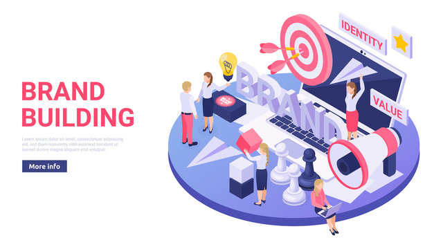 Brand Building Isometric Concept