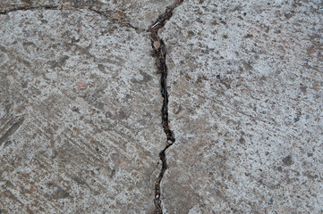 concrete road with a crack