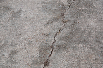 concrete road with a crack