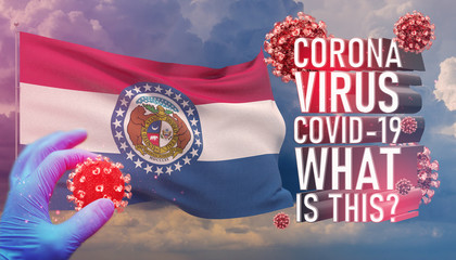 Coronavirus COVID-19, Frequently Asked Question - What Is It text, medical concept with flag of the states of USA. State of Tennessee flag 3D illustration.