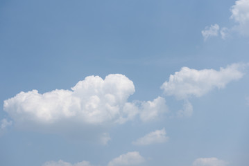 Closeup of beautiful white clouds in the blue sky