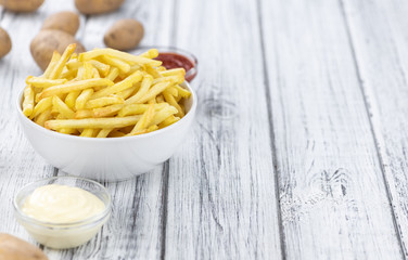 Crispy French Fries (selective focus; close-up shot)