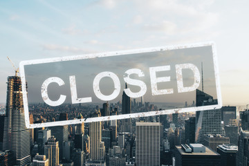 Concept city closed for quarantine, New York, USA