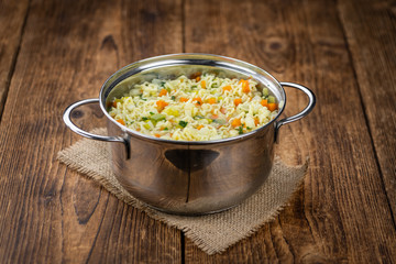 Fresh made Alphabet Soup (selective focus)