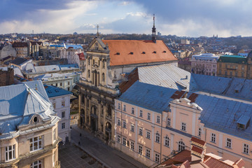 Naklejka na ściany i meble Quarantine. Jesuit Church in Lviv is dedicated to Sts. Peter and Paul. 