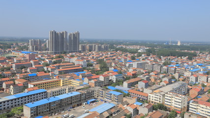 Fototapeta na wymiar Aerial panoramic view of cityscape, modern cityscape