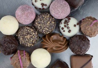 Mixed Pralines (detailed close-up shot)