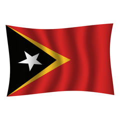 East Timor flag background with cloth texture. East Timor Flag vector illustration eps10. - Vector
