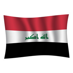 Naklejka premium Iraq flag background with cloth texture. Iraq Flag vector illustration eps10. - Vector