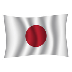 Japan flag background with cloth texture. Japan Flag vector illustration eps10. - Vector
