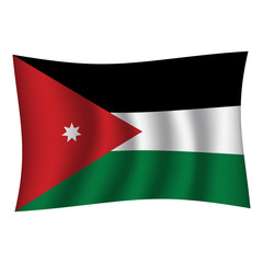 Jordan flag background with cloth texture. Jordan Flag vector illustration eps10. - Vector