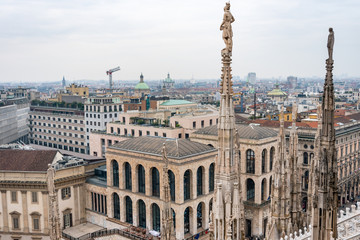 Fototapeta premium Views of Milan made in March 2019. Cathedral, park, people on the streets.