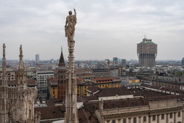 Fototapeta na wymiar Views of Milan made in March 2019. Cathedral, park, people on the streets.
