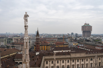 Fototapeta na wymiar Views of Milan made in March 2019. Cathedral, park, people on the streets.