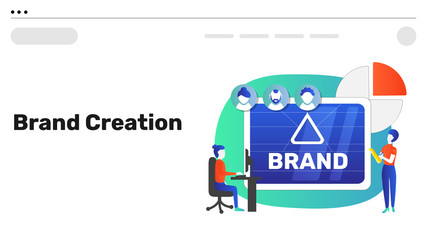 Brand building illustration set. Bright colorful storytelling. Isolated illustration for your design, infographic, landing page, app designing and animation.