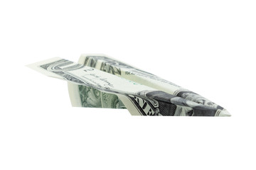 Money plane isolated on white background