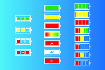 Battery icons set. Vector illustration