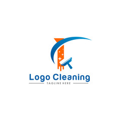 Initial letter logo I cleaning clean service logo icon vector template.