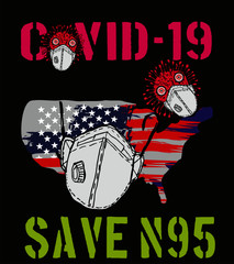 Naklejka premium coronavirus and mask graphic design vector art