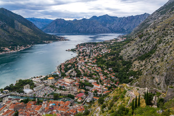 Fototapeta premium view of kotor bay montenegro