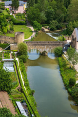 Fototapeta na wymiar Blick auf den Fluß Alzette in Luxemburg
