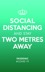 Social Distancing and Stay Two Metres Away Vectoral illustration